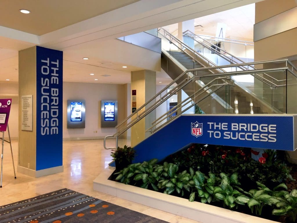 NFL the bridge to success event sinage
